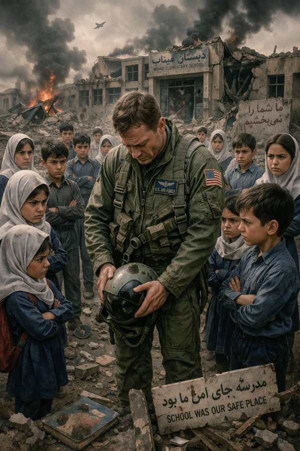 38divan's tweet photo. @GodandCountryy Shame on you.
You bombed our schools.
You killed our children.
Shame on you.
#Minab https://t.co/hkBRU09vdF