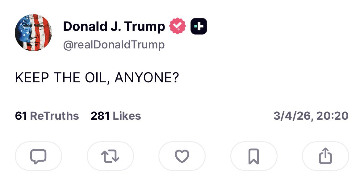 ItsMatthewJoyce's tweet photo. Two US jets downed over the Gulf region - one over Iran and one over the Strait of Hormuz - and this is President Trump’s response… https://t.co/xwX0CTbbD9