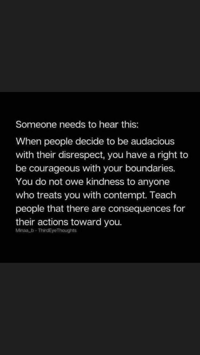 CWengaard's tweet image. YES absolutely. You should never let anyone treat you badly in any way.
You are allowed to set boundaries that feels right for you👍

#selfhelp #disrespect #boundary #boundaries #kindness #toxic #consequences