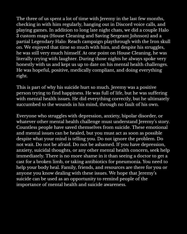 LambdaGenPosts's tweet photo. Last month we shared the news of the death of Underhell creator Jeremy "Mxthe" Faucomprez.

It is with great sadness that today we have learned that ...

By LambdaGeneration in Half-Life / News https://t.co/RPyNWz7dtE #halflife #news https://t.co/V7041lB5fJ