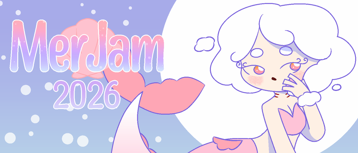 WonderAtelier's tweet photo. Introducing MerJam! 🧜‍♀️  This two-month-long jam is dedicated to visual novels featuring merfolk  of all sorts, including mermaids/mermen, selkies, cecaelia, and even  fishmen.  

 #merjam2026 https://t.co/ksr4yMkEHh