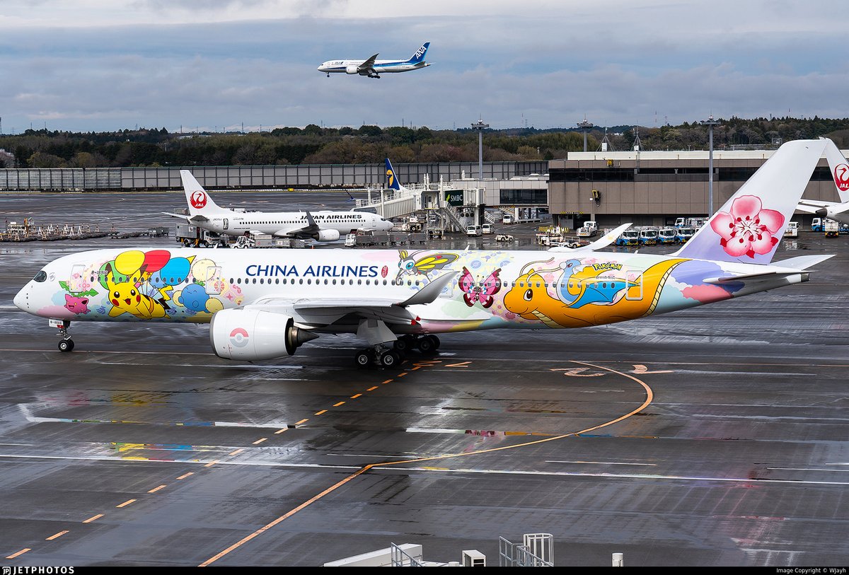 flightradar24's tweet photo. There’s a new addition to the Pokémon jet fleet. See how you can track China Airlines’ A350 and the others across eight airlines. https://t.co/3m49450dIm https://t.co/HGkHgIGndp