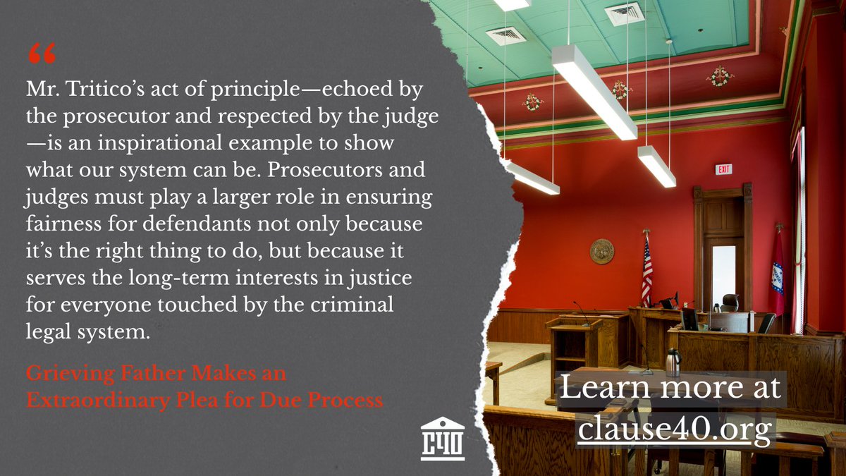 clause40's tweet photo. A grieving father demanded his daughter's alleged killer receive due process and reminded us that ensuring fairness serves the long-term interests of everyone impacted by the criminal legal system. 

Read about the story of Chris Tritico: https://t.co/uT1Kia9gYa https://t.co/RoCquObu44
