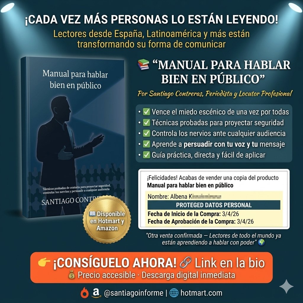 santiagocc's tweet photo. 🎙El "Manual para hablar bien en público" y vencer el miedo escénico está disponible en Hotmart
https://t.co/5mknpwvr9h
Y Amazon
https://t.co/v3AcCQ1ZFa
Adquiérelo ahora y cambia tu forma de comunicarte. https://t.co/wamDISI3DL