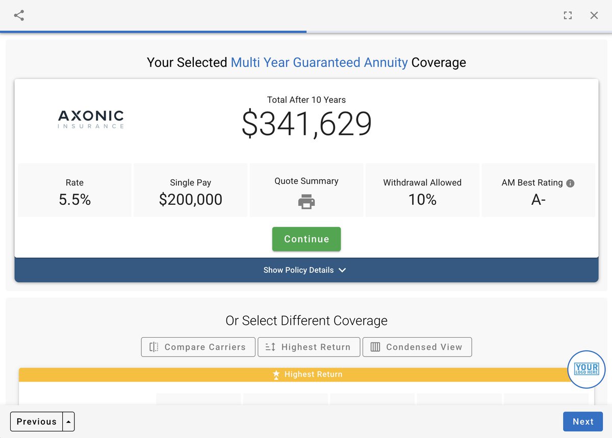 Back9ins's tweet photo. MYGAs just got a whole lot easier.

Compare the best rates, filter by term, and apply online—now live on Quote &amp; Apply 🚀 https://t.co/EbTB03KGKp