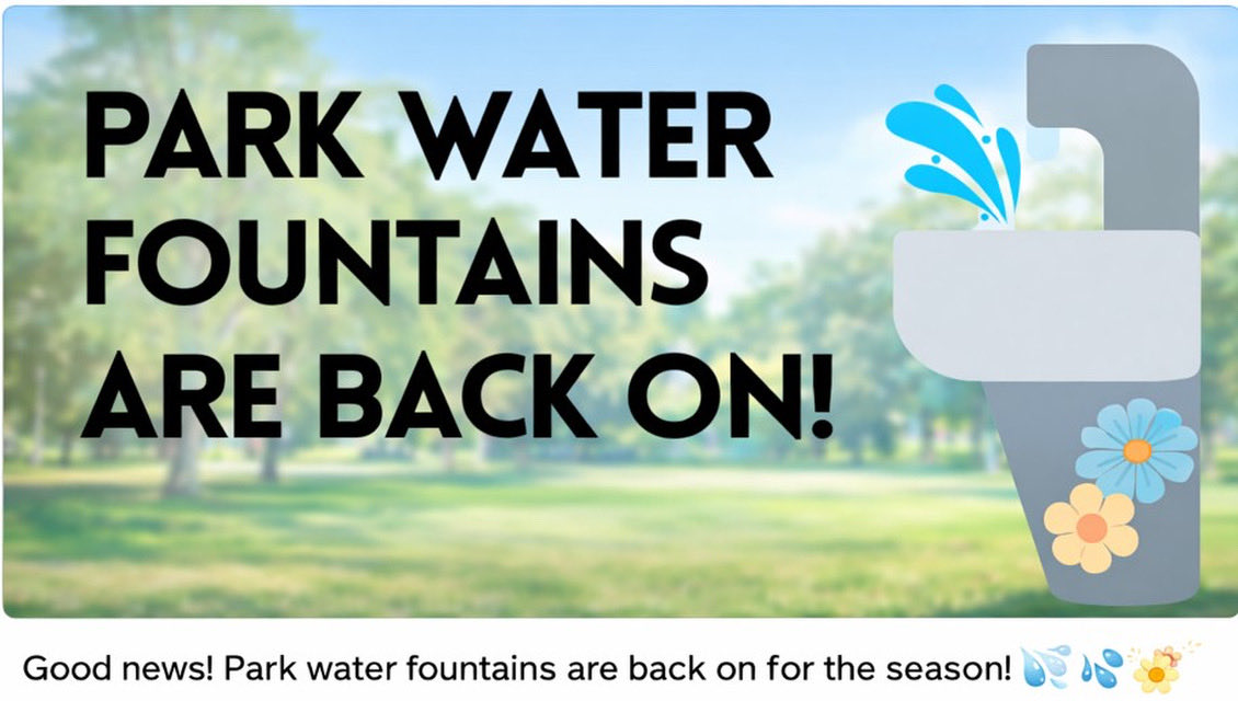 BlockHouseMUD's tweet photo. Good news! 💧 The park water fountains are back on for the season—just in time to keep you cool and hydrated. Stop by, refill, and enjoy the outdoors! 🌿☀️ #StayHydrated #ParkLife #OutdoorSeason #CommunityUpdate https://t.co/10H3PBRoZI