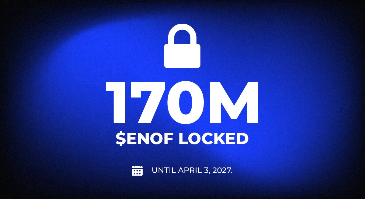 🔐 Just locked 170M $ENOF tokens with @Streamflow_Fi 
It's on-chain. You can check the amount, time-period and recipients.

Check it out👇
app.streamflow.finance/contract/mainn…