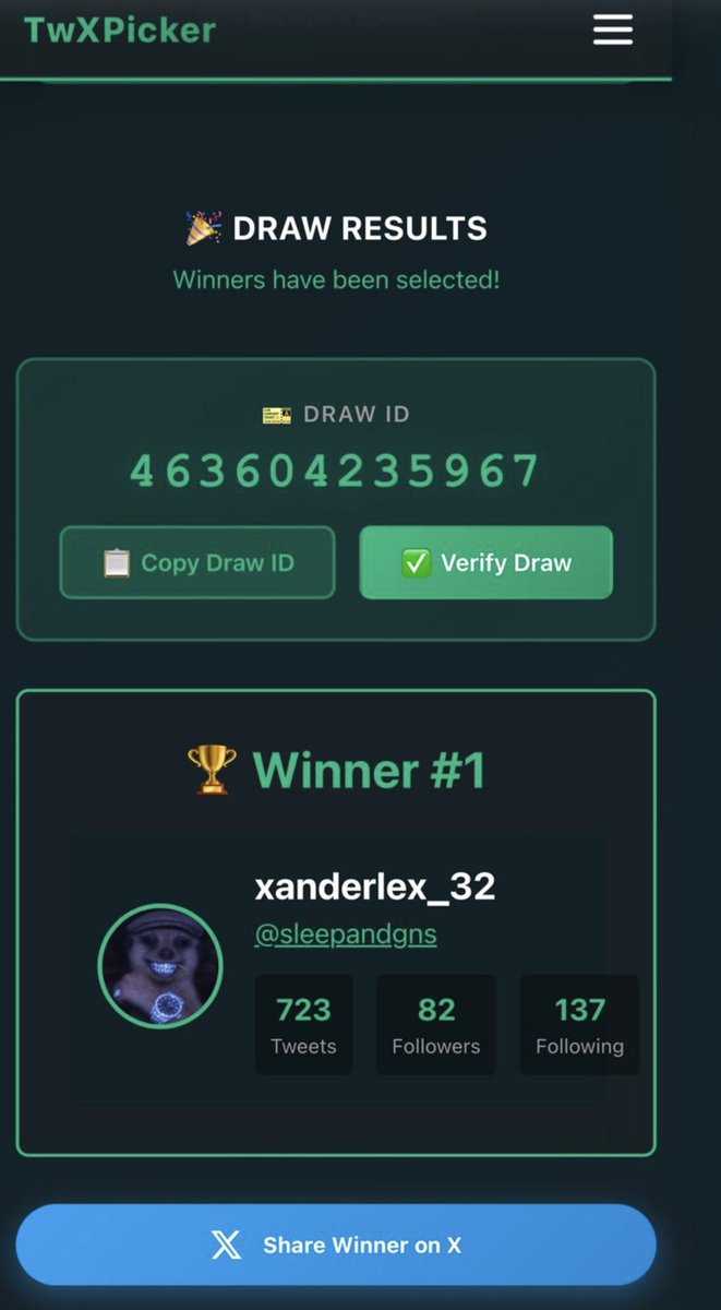 Congratz <a href="/sleepandgns/">xanderlex_32</a> 🏆

Dmed 

Let’s make another one will be handpicked