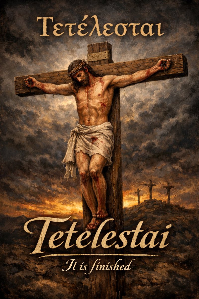 Τετέλεσται — “It is finished.” ✝️ — John 19:30
The mission is accomplished. The debt is paid. Salvation is complete.
#Tetelestai #ItIsFinished #Jesus #Cross #Gospel