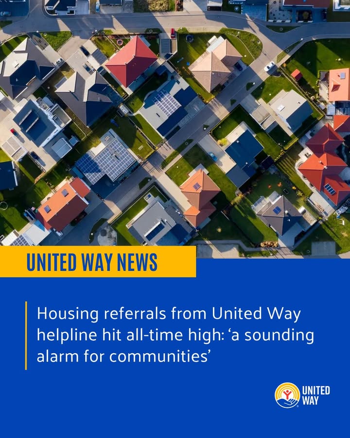 UnitedWay's tweet photo. Housing needs are rising.

Last year, 211 made 6 million referrals for housing support, making up nearly 30% of all referrals and the highest on record.

From rent help to eviction support, people are reaching out and getting connected to help.

🔗 Read more via Yahoo: https://t.co/22Y30gLbln
👉 Explore the latest data: https://t.co/sigfRt3xCz