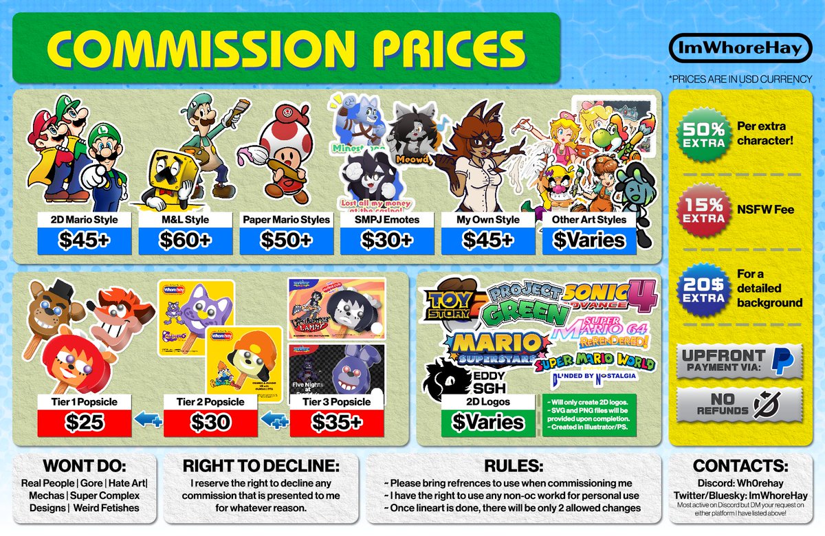 Whore-Hay - C0MM155I0N5 OPEN - tweet media