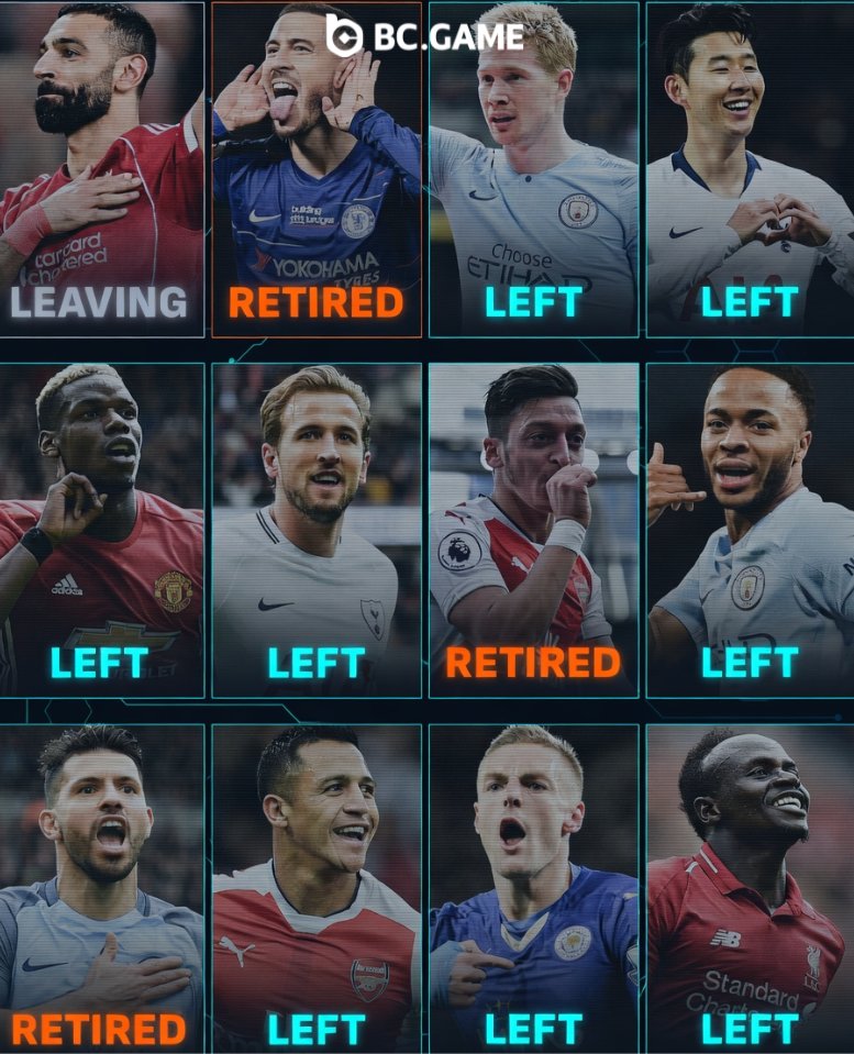 BCGAMEsportswin's tweet image. 💔 Premier League golden era ending…  
Ronaldo, Hazard, Salah &amp;amp; co. leaving the stage.  
Time to bet on the new kings!  
Smash those PL winner, top scorer &amp;amp; anytime goal props on BC Game — best lines available 🔥 #EndOfAnEra #BCGameSports