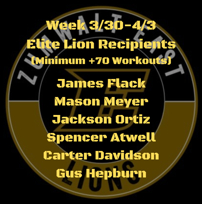 fzefootball's tweet image. Huge shout out to these young men as they cross the 70 workout mark and earn their Elite Lion. Super proud of you boys, keep it rolling!!!
#EmbraceTheProcess