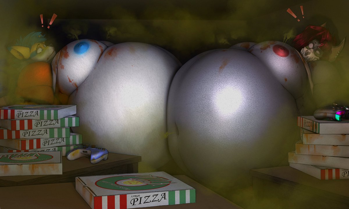 Overinfl8ed's tweet photo. it's not often the commissioner asks for an alt with heavier farting but for this piece it was a case of
"This good, or more?"
"i'd say more."
"How about this, or more?"
"more please."

for @/KooperShiba. a pair of booms will be heard for miles https://t.co/iYQPHCYP2u