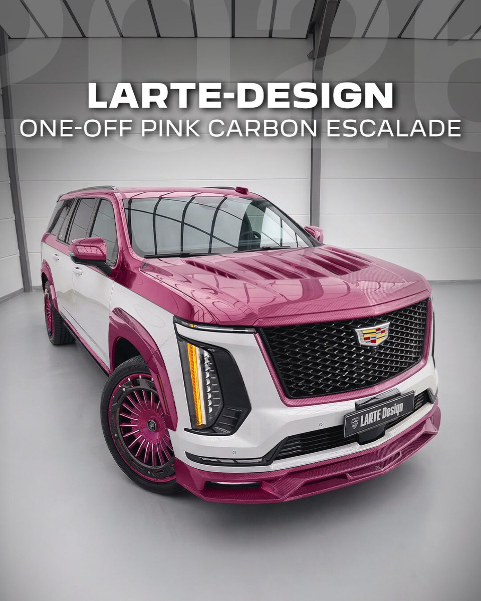 autoevolution's tweet image. If you have had enough of the white, black and gray SUVs, here comes the Cadillac Escalade by Larte Design, wearing pink as if it were the new black

#lartedesign #cadillac #escalade #customsuv #tuner #pinkcarbon #suv #cadillacescalade #customescalade #lartedesignescalade