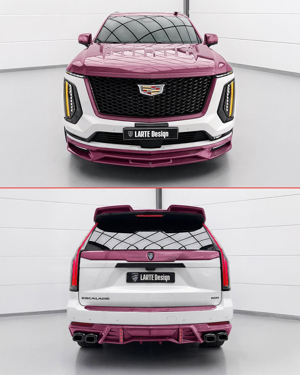 autoevolution's tweet image. If you have had enough of the white, black and gray SUVs, here comes the Cadillac Escalade by Larte Design, wearing pink as if it were the new black

#lartedesign #cadillac #escalade #customsuv #tuner #pinkcarbon #suv #cadillacescalade #customescalade #lartedesignescalade