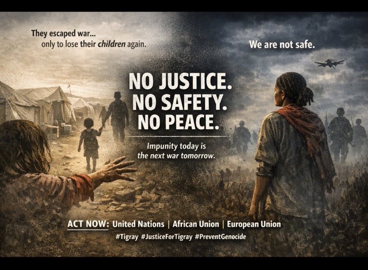 Hili1421's tweet photo. ↪️ The Pretoria Peace Agreement ended war on paper.

Not in people’s lives.

#TruthForTigray @ymahmoudali @SecRubio @vonderleyen @Hili1421 https://t.co/kSqTUzwrh3
