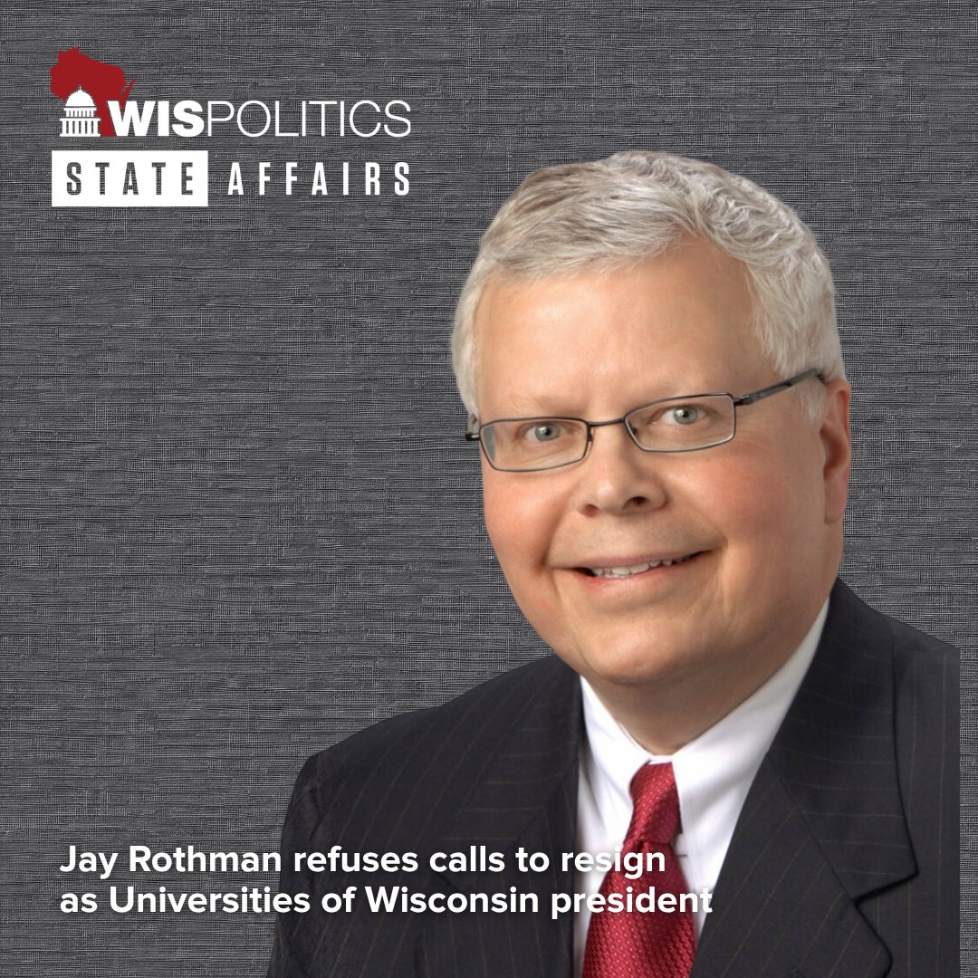 WisPolitics's tweet photo. “Since to date you have not provided any substantive reason or reasons for the @UniversitiesWI Board’s finding of no confidence in my #leadership, I am not prepared, as a matter of principle, to submit my #resignation,” @JayORothman wrote in the letter.
 https://t.co/PcrlVfK66U https://t.co/gCxRM40SjD