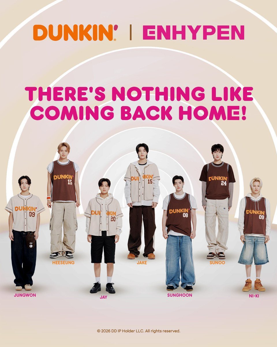 INFO | 260404

ENHYPEN is back! Dunkin Philippines officially relaunched them as brand ambassadors on March 30, following the end of their contract in 2024. The relaunch was introduced through a new campaign video and promotional photo, marking the start of their renewed