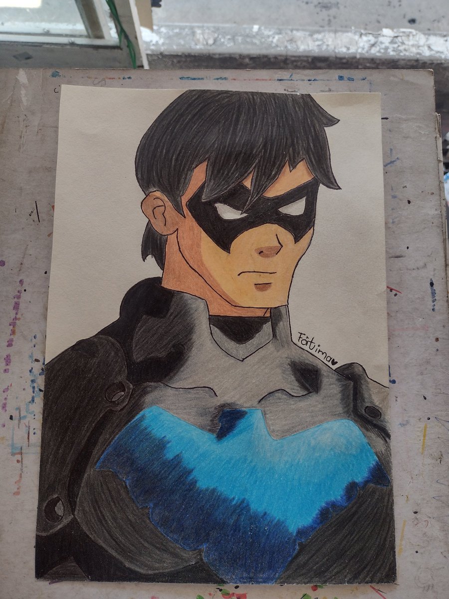 FatiJonas23's tweet image. 🖤Nigthwing 💙
I’m not a profesional; but I really like this 👩🏻‍🎨🎨🖌️✏️
~Dibujo de manera tradicional 🎨
Usando:
 • Lápices de colores🌈 
 #traditionalartist
 #DickGrason #Brucewayne #Nigthwing
#Batman 🦇🃏