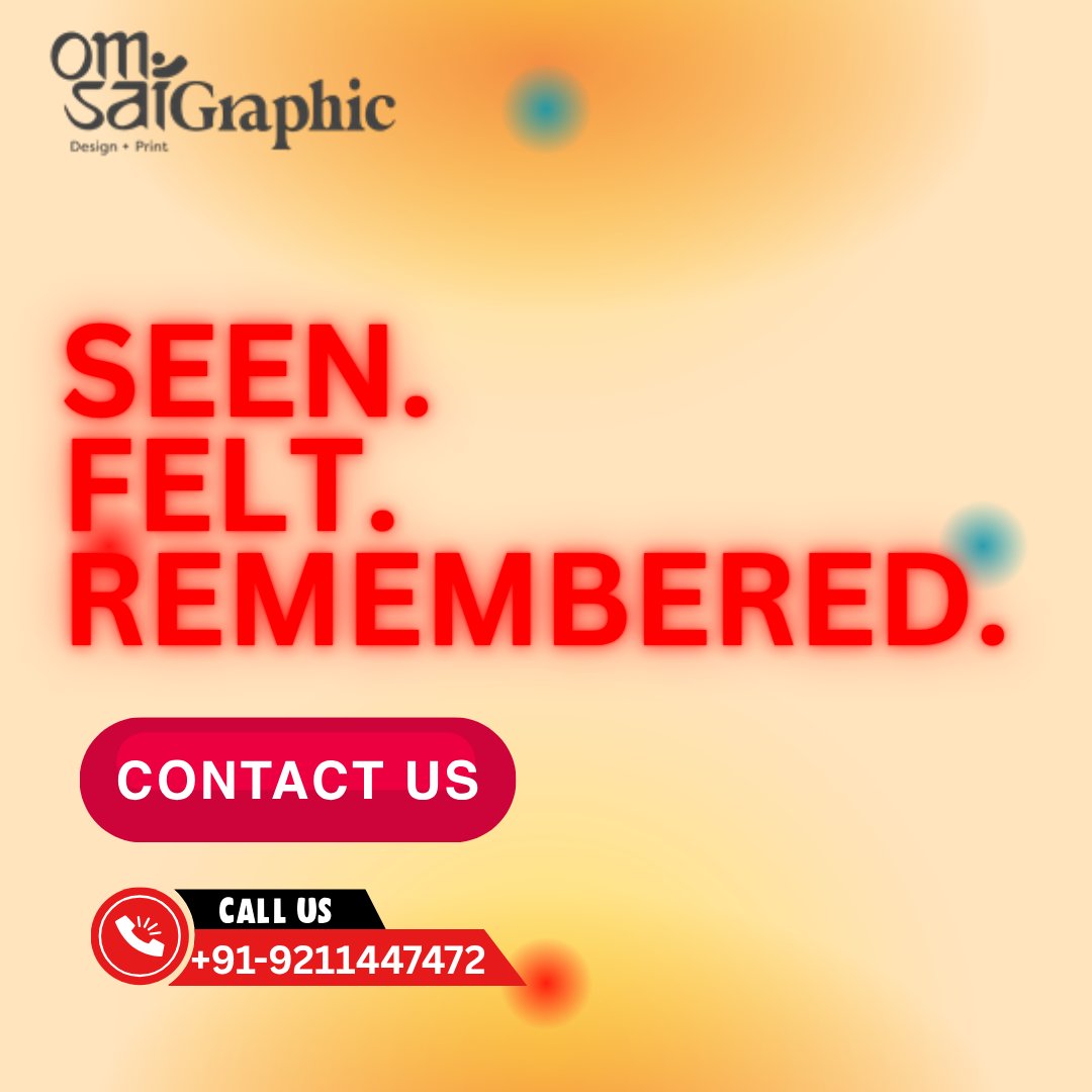 omsaigraphics's tweet photo. Seen. Felt. Remembered.

That’s what great design does.
Let’s make your brand unforgettable.
#graphicdesign #branding #designmatters #creativity #brandbuilding #visualdesign #digitalmarketing #omsaigraphics https://t.co/PDTyQnlqZM