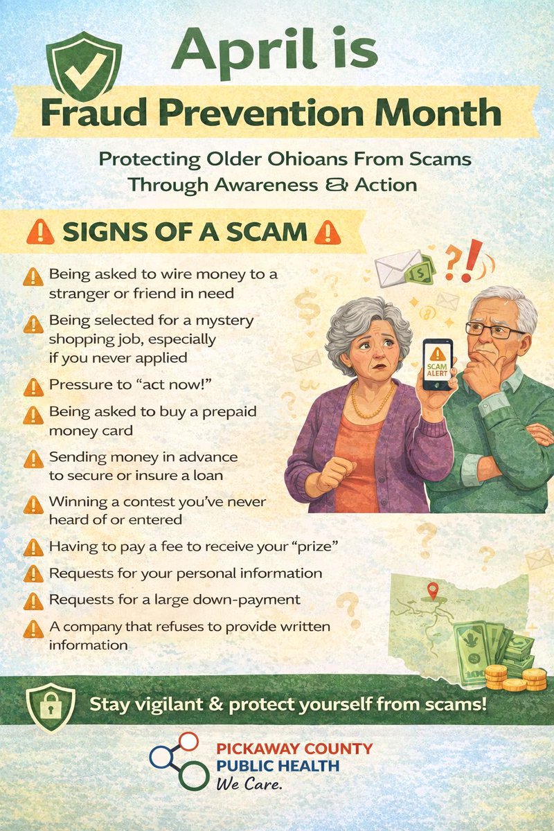PC_PublicHealth's tweet image. 🛑 April is Fraud Prevention Month

Know the signs:
⚠️ Pressure to act fast
⚠️ Requests for personal info
⚠️ Unfamiliar prizes or payments

If it feels off—it is.

Protect yourself &amp;amp; your loved ones 💙
#FraudPrevention #PCPH #StaySafe