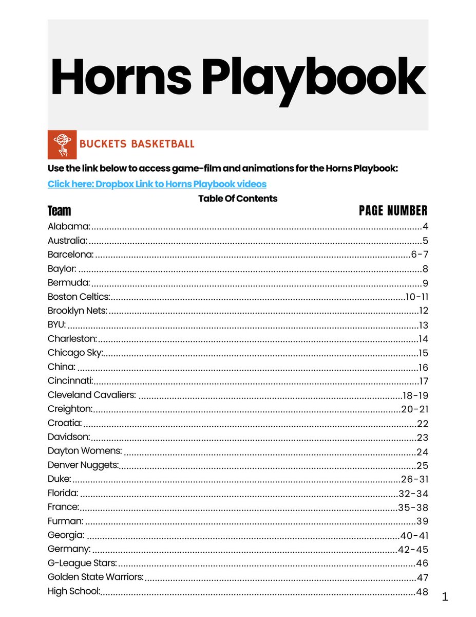 The Horns Playbook is available on our website! 

Horns Playbook includes:
• Game-film of 129 horns offensive sets
• 132-Page Digital PDF with over 400 play diagrams
• Animations for every play

👇 Horns Playbook Link
📍 buckets-basketball.com/p/horns-playbo…