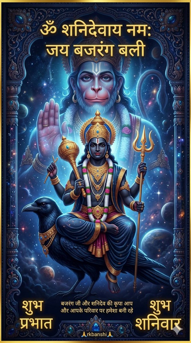 ॐ शं शनैश्चराय नमः
कर्म फल दाता भगवान श्री शनिदेव महाराज जी की कृपा सदैव बनी रहे यही कामना है
दीनदयाल विरुद संभारी ।
हरहुं नाथ मम संकट भारी ।।
शुभ मंगलमय दिवस मित्रों 🌹🙏
