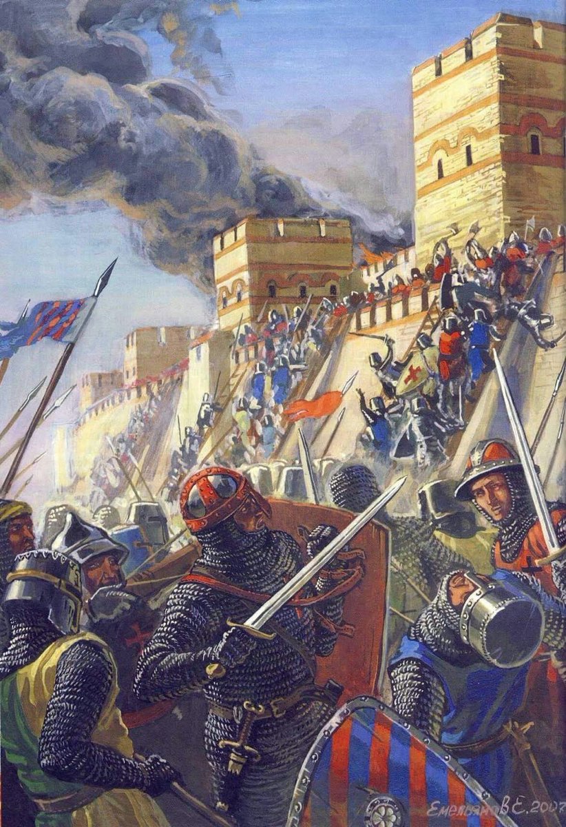 The fourth crusade storming of Constantinople