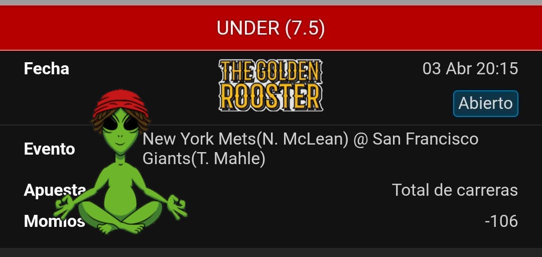 GoldenRooster66's tweet photo. 🤞🏻⚾️
En el ojo, menos de 7.5 carreras

#MLB https://t.co/q50SEKhJO4