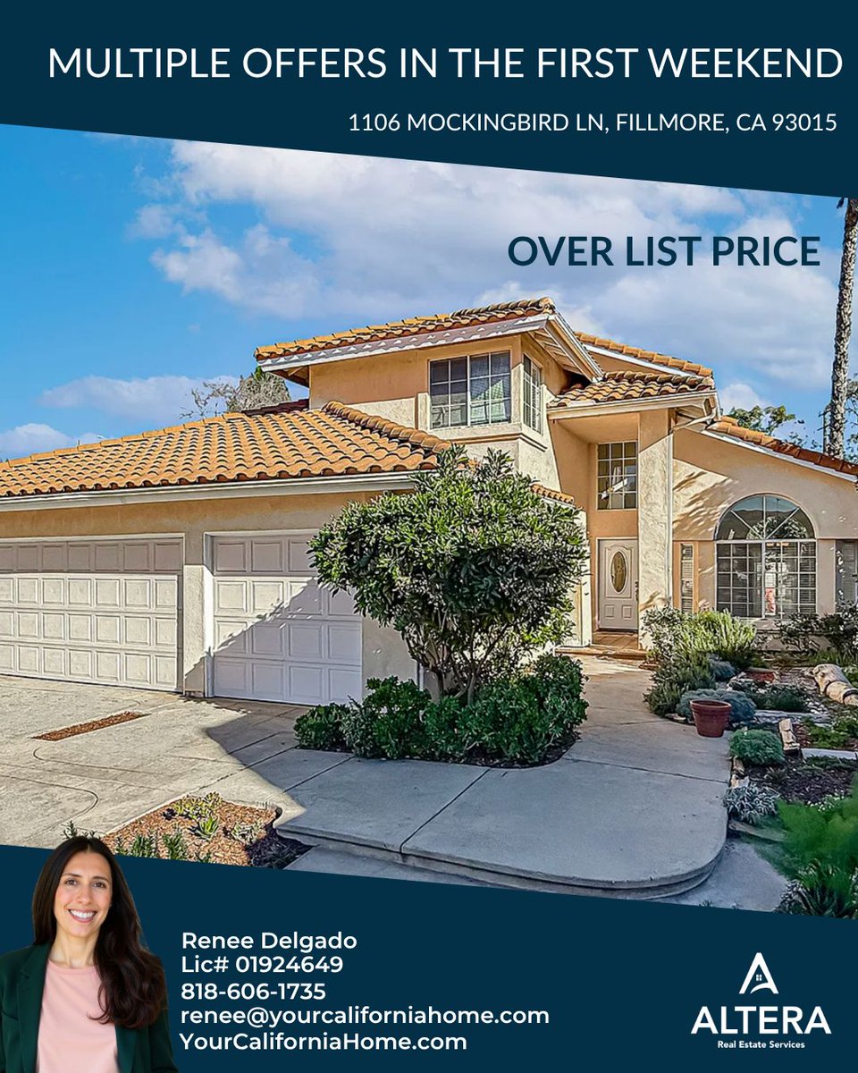 CAHomeForYou's tweet photo. 🏡 Just Sold – 1106 Mockingbird Ln!

💥 Multiple offers
💰 Sold over asking

Homes under $1M are still moving quickly with the right strategy. 📈

Thinking about selling? Let’s talk.

Renee Delgado
Altera Real Estate Services
DRE# 01924649 https://t.co/DU2IWZ3cDr