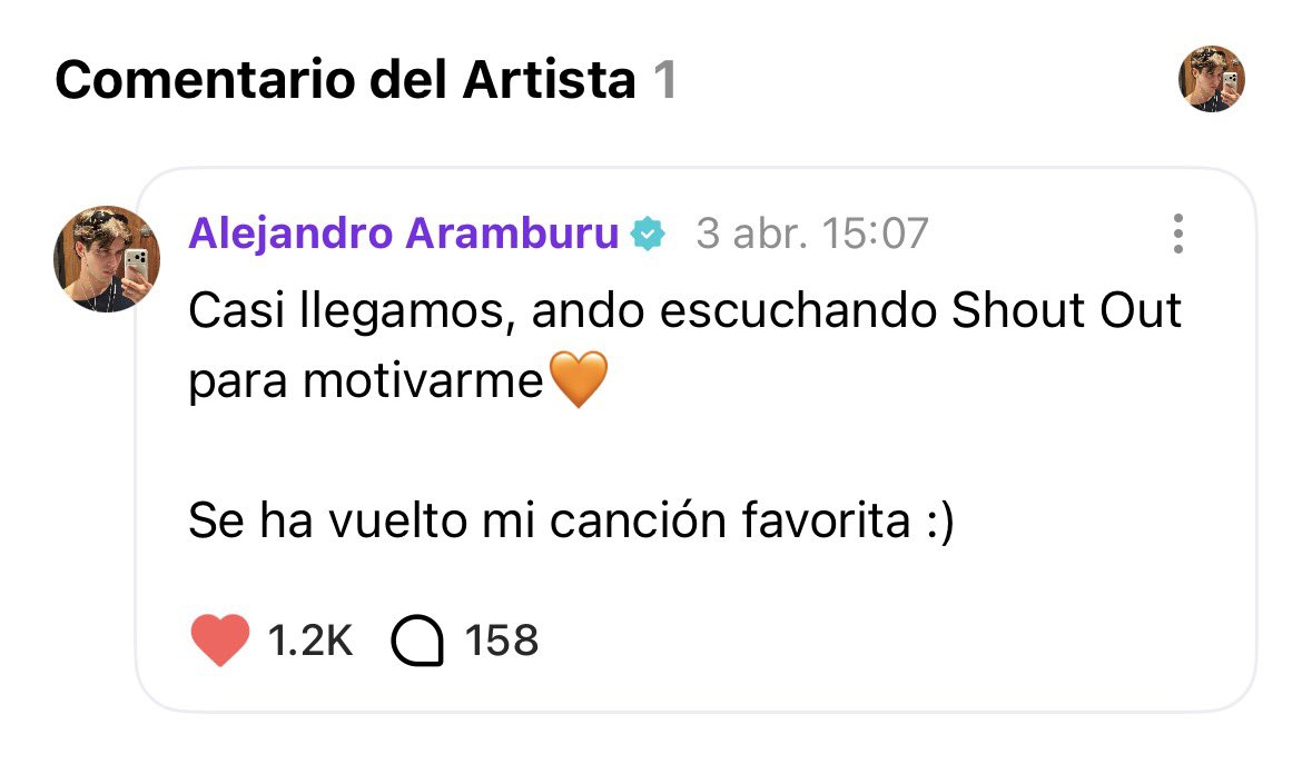 stbv_updates's tweet photo. Alejandro Aramburú respondió a un fan vía Weverse.

💬| Pero nos preguntan si ya comimos y como esta el clima aqui, sale

🐹| Casi llegamos, ando escuchando Shout Out para motivarme🧡

Se ha vuelto mi canción favorita :)

🔗 https://t.co/yms2FtU7af https://t.co/AuASnBMIuX