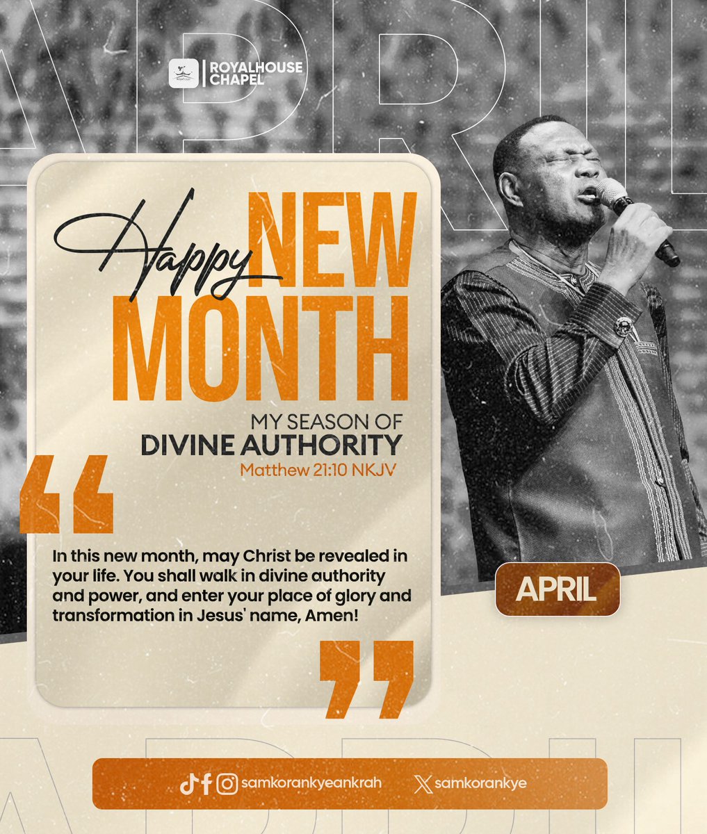 RoyalHseChapel's tweet image. May Christ be revealed in everything you do this month. Happy New Month.

#happynewmonth #april #divineauthority #glory #royalhousechapel
