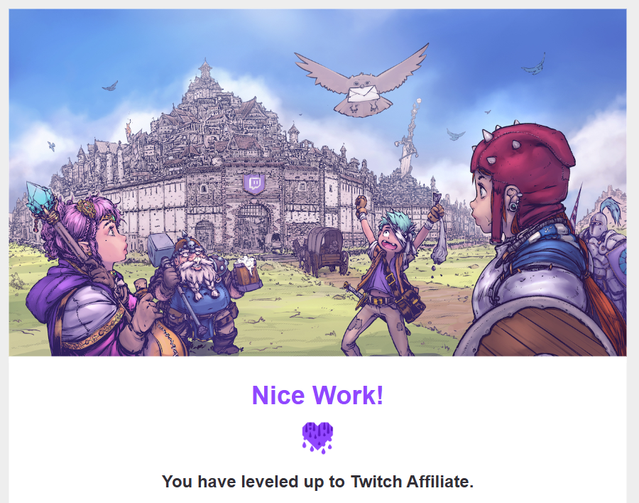 My letter is in, ahhhh. Two years on YouTube without unlocking emotes; here we are in three weeks on Twitch. Thank you so much for all your support. 😭