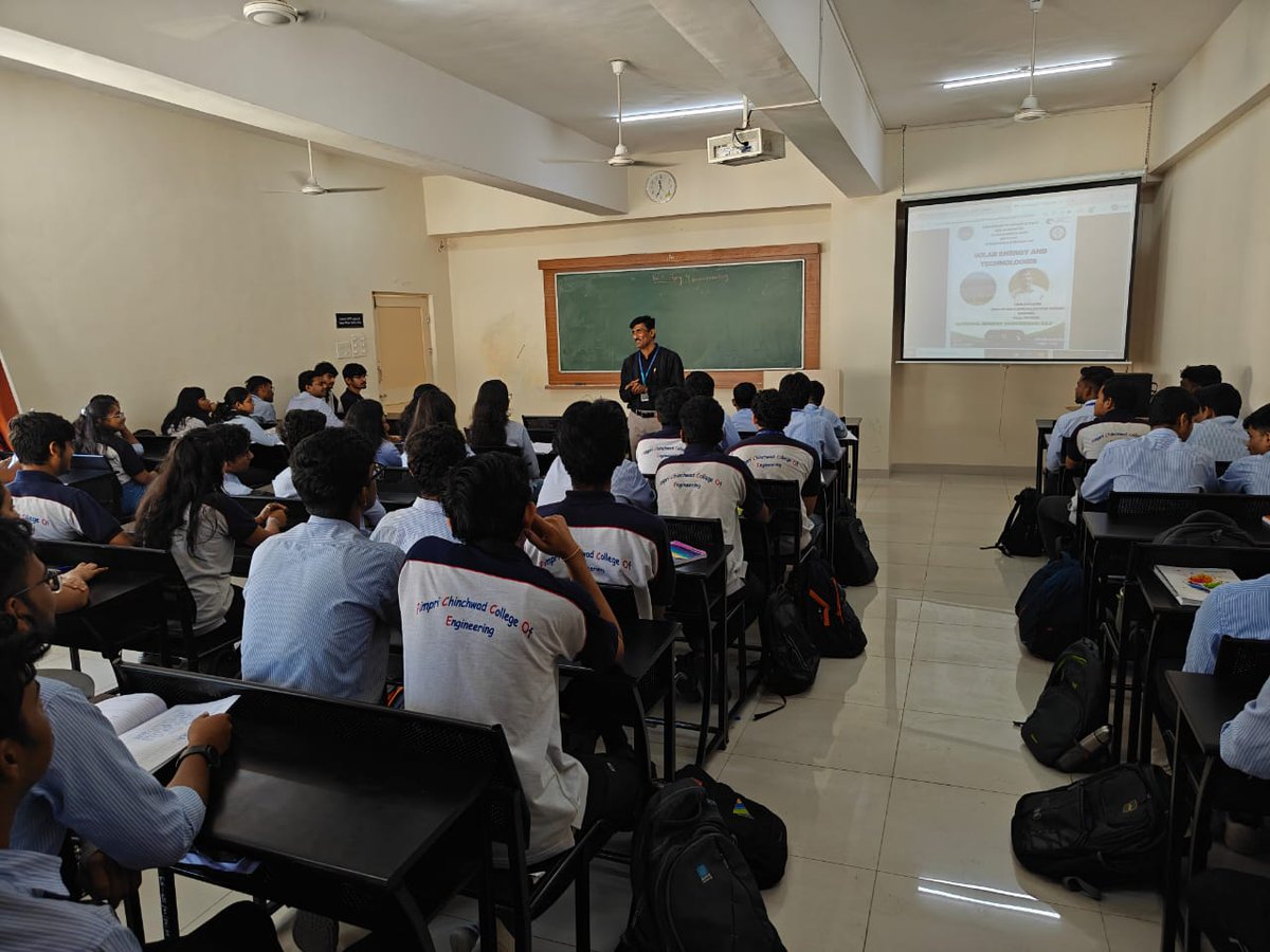 IICPCCoE's tweet photo. Dept of AS&amp;H, PCCoE, Pune with IEN PCCoE Pune on National Energy Conversion Day Organized a session on Solar Energy &amp; Technologies on Dr.M.B.Kadam ,  Specialization in Energy Science, delivered the session. 
This was conducted under guidance of Dr.Leena Sharma HoD AS&amp;H https://t.co/TtlHWC5PG5