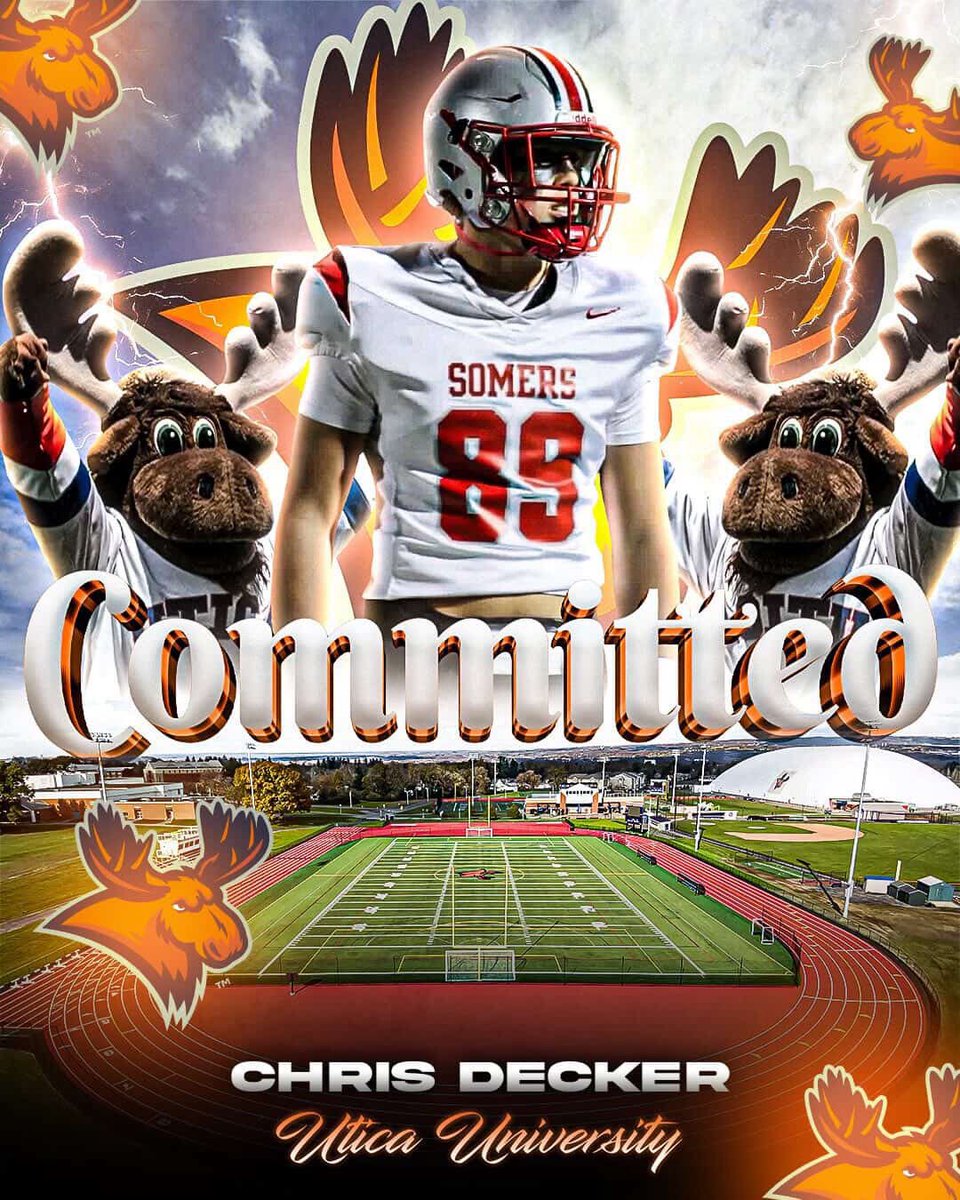 ChrisDecke22844's tweet photo. I am blessed to announce my commitment to continue my football career at Utica University.

@SomersFootball https://t.co/qo5yongdAP