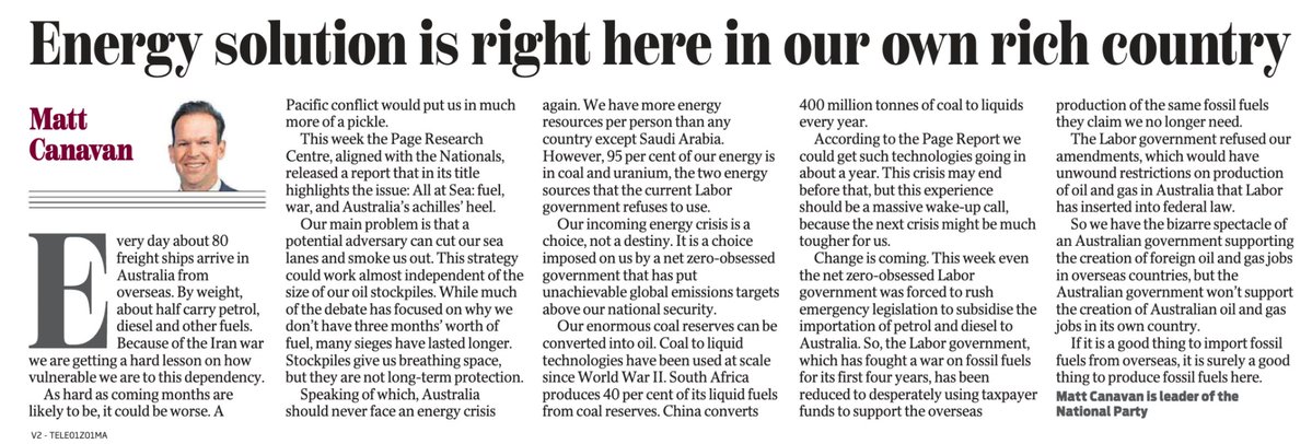 Senator Matt Canavan tweet media