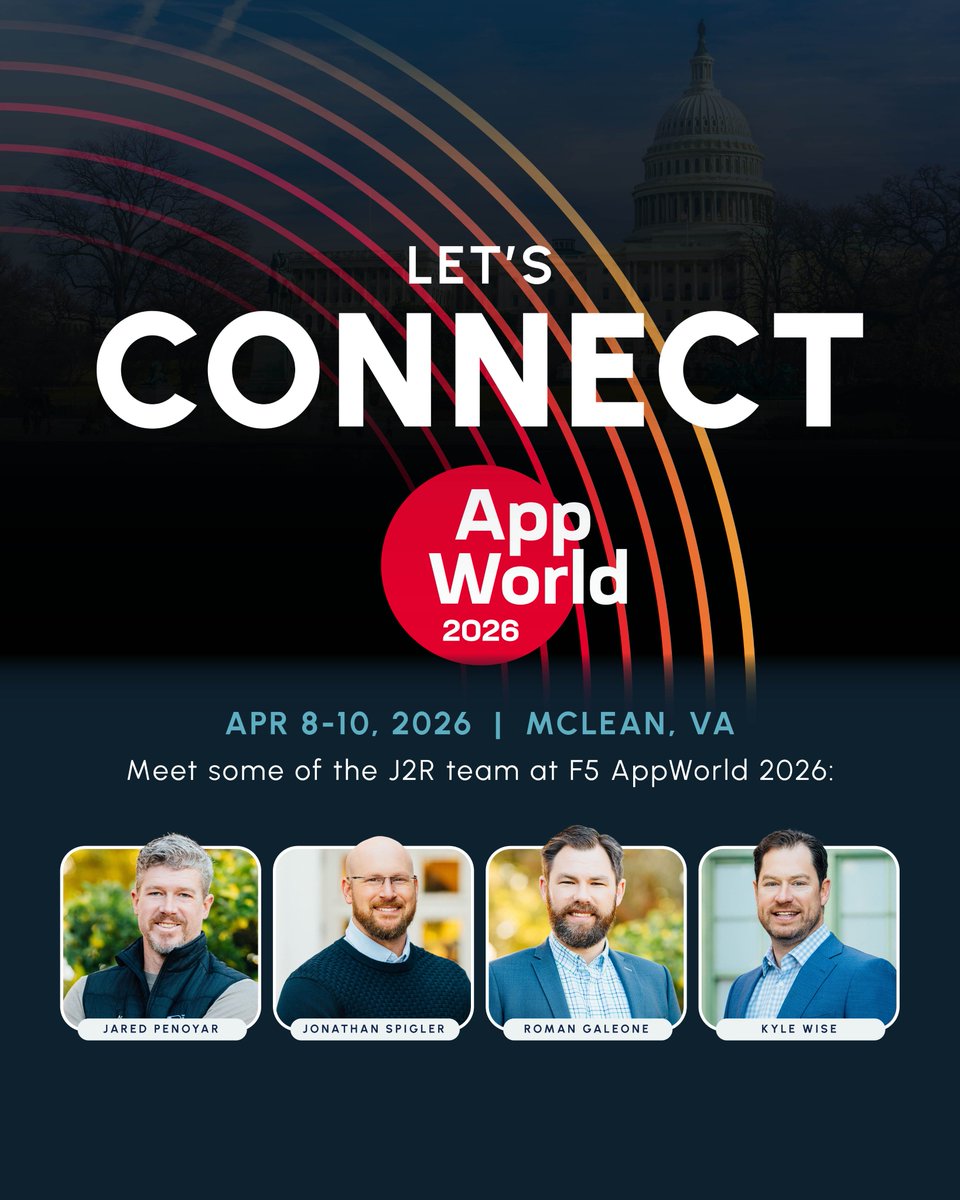 J2rSolutions's tweet photo. We’re proud to sponsor the 2026 @F5 AppWorld Public Sector Symposium, a premier cybersecurity certification and technical training event designed for the public sector.

https://t.co/kq4iA9pKx2

Roman, Johnathan, Jared, and Kyle will be on site connecting with partners as agencies work to modernize application delivery and strengthen cyber defenses — from securing AI‑driven workloads to unifying hybrid multicloud operations, staying ahead of evolving threats, and building resilient mission systems.

If you’ll be at AppWorld Public Sector, let’s connect.