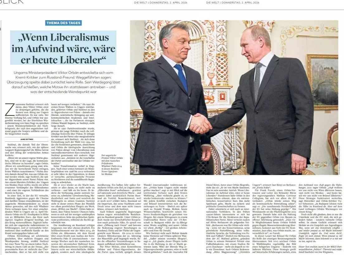 Es ist das Geschäftsmodell von radikalen Populisten, sich hemmungslos nach dem Wind zu drehen...
(Die Welt)