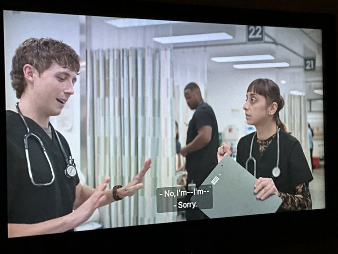 cloneposter's tweet image. Dr. Nazely Toomarian calls him by his first name bc she already knows what kind of "weird" he is, &amp;amp; she likes it. 
#ThePitt #PittSpoilers #theory