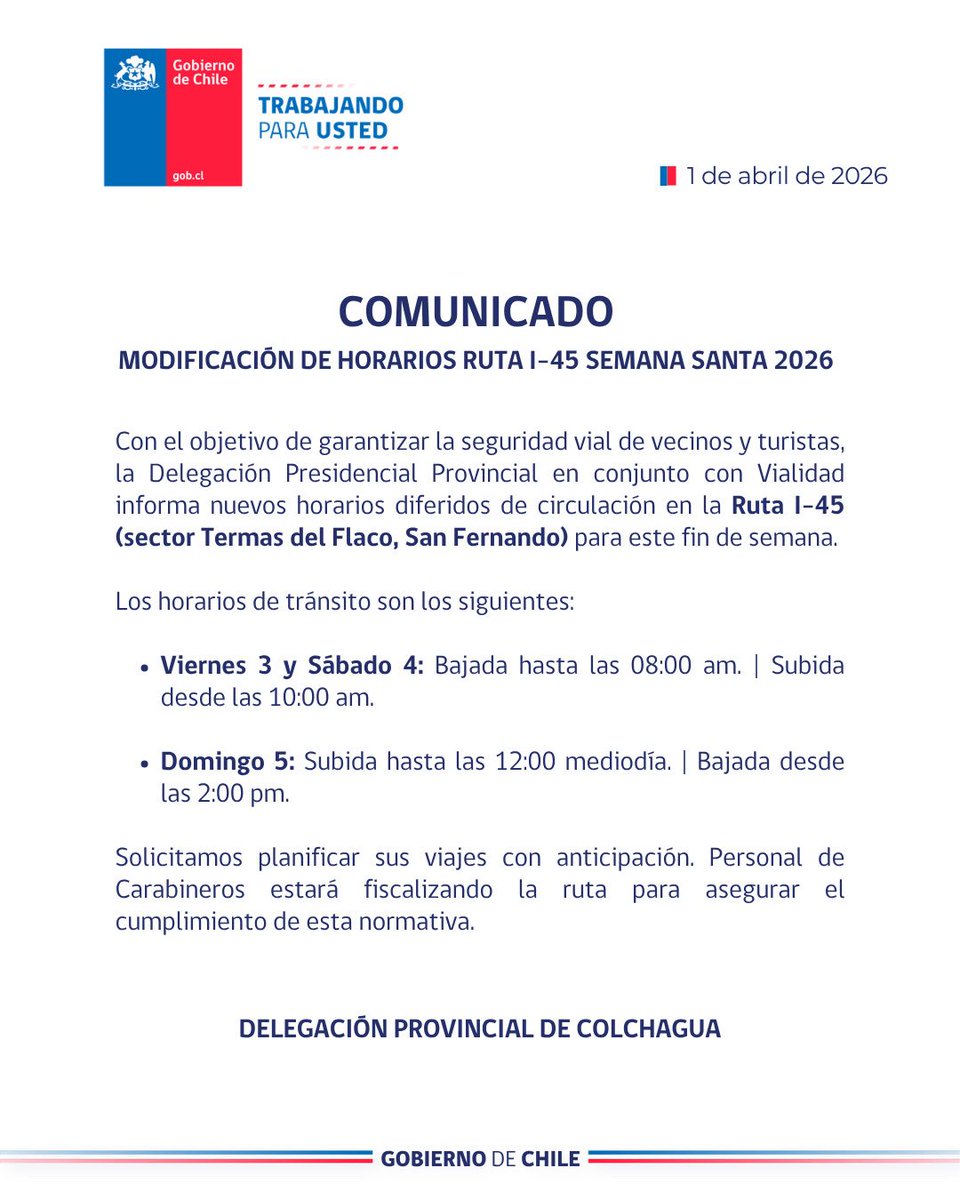 Delegación Presidencial de Colchagua tweet media