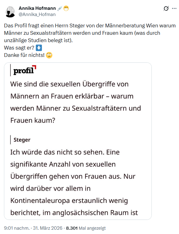 Terabyte2000's tweet photo. @Annika_Hofman @litterwarnung Wer Quellen zitiert, sollte das vollständig tun. Niemand bezweifelt, dass die meiste Gewalt von Männern ausgeht. Aber Fakten über weibliche Täterschaft (z.B. ggü. Burschen) als 'misogyn' abzutun und den Kontext wegzulassen, schadet vor allem den Opfern. https://t.co/476ayNNnqQ