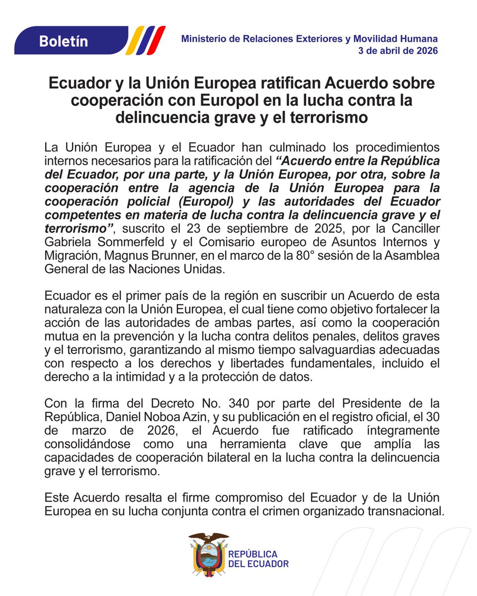 Cancillería del Ecuador 🇪🇨 tweet media