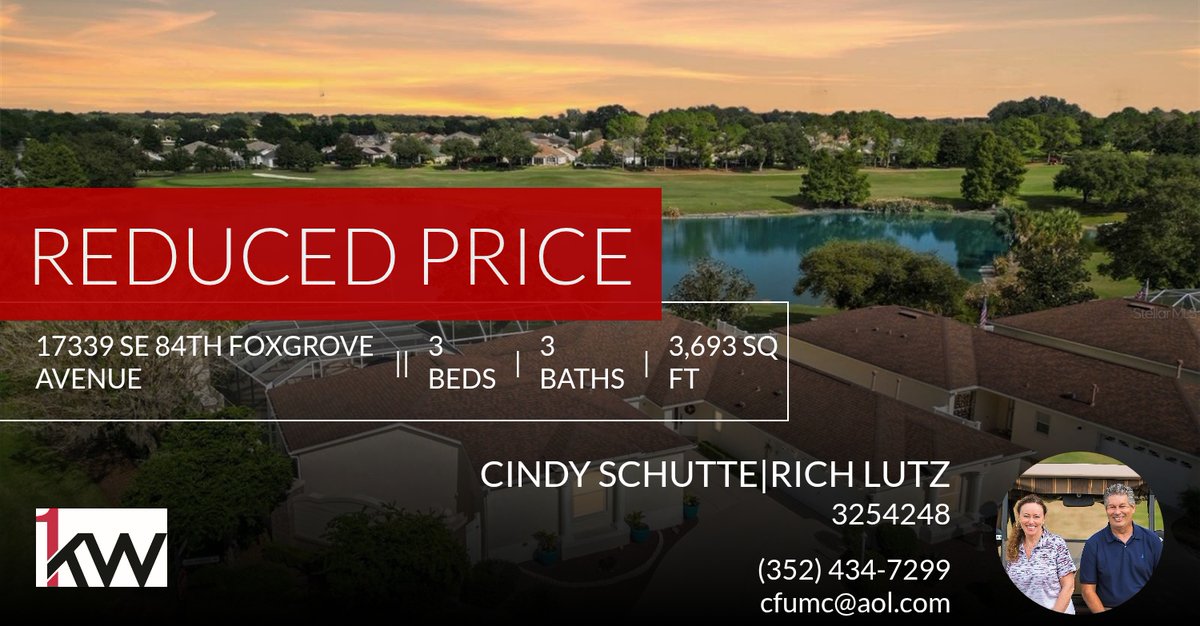 📍 Reduced Price 📍 This recently reduced home at 17339 Se 84th Foxgrove Avenue in The Villages won't last long, so, don't wait to set up a showing! Reach out here or at (352) 434-7299 for more information!

Cindy Schutte | Rich Lu... homeforsale.at/17339_SE_84TH_…