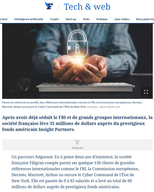 Casimir_Noir's tweet photo. @sned2323 @leparisien_fdiv Le Monsieur s'appelle Samuel Hassine. sa boite cyber est #Filigran, elle a été rayée de liste des lauréats #Frenchtech2030 en catastrophe.  (la case manquante dans la liste ci dessus) https://t.co/ndfhQVgWy0