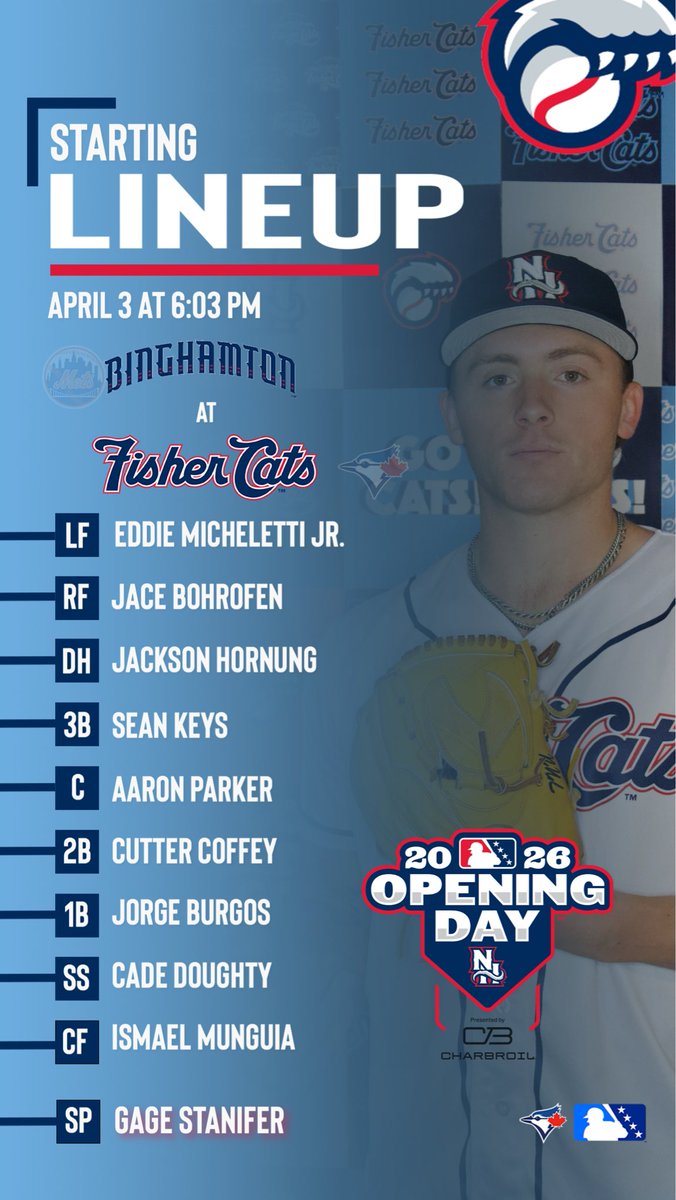 FisherCats's tweet image. ARE YOU READY? 
Happy Opening Day! ⚾️🏟️❤️
#MORE