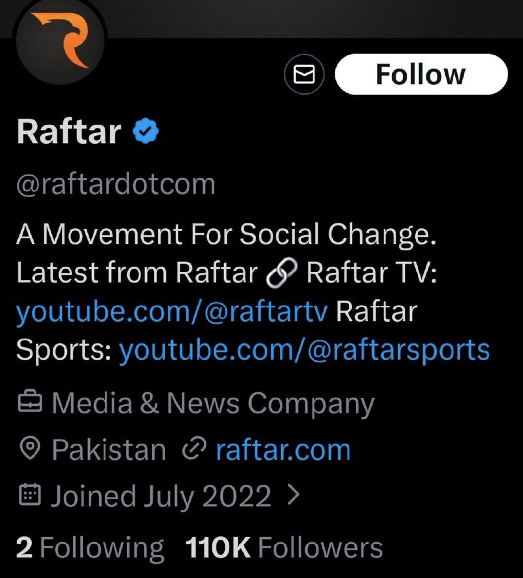 سوشل میڈیا وارئیرز ۔! 
جو بھی رفتارکے پیج کو فالو کرتا ہے اسے بلاک یا انفالو کریں ۔ 
شکریہ