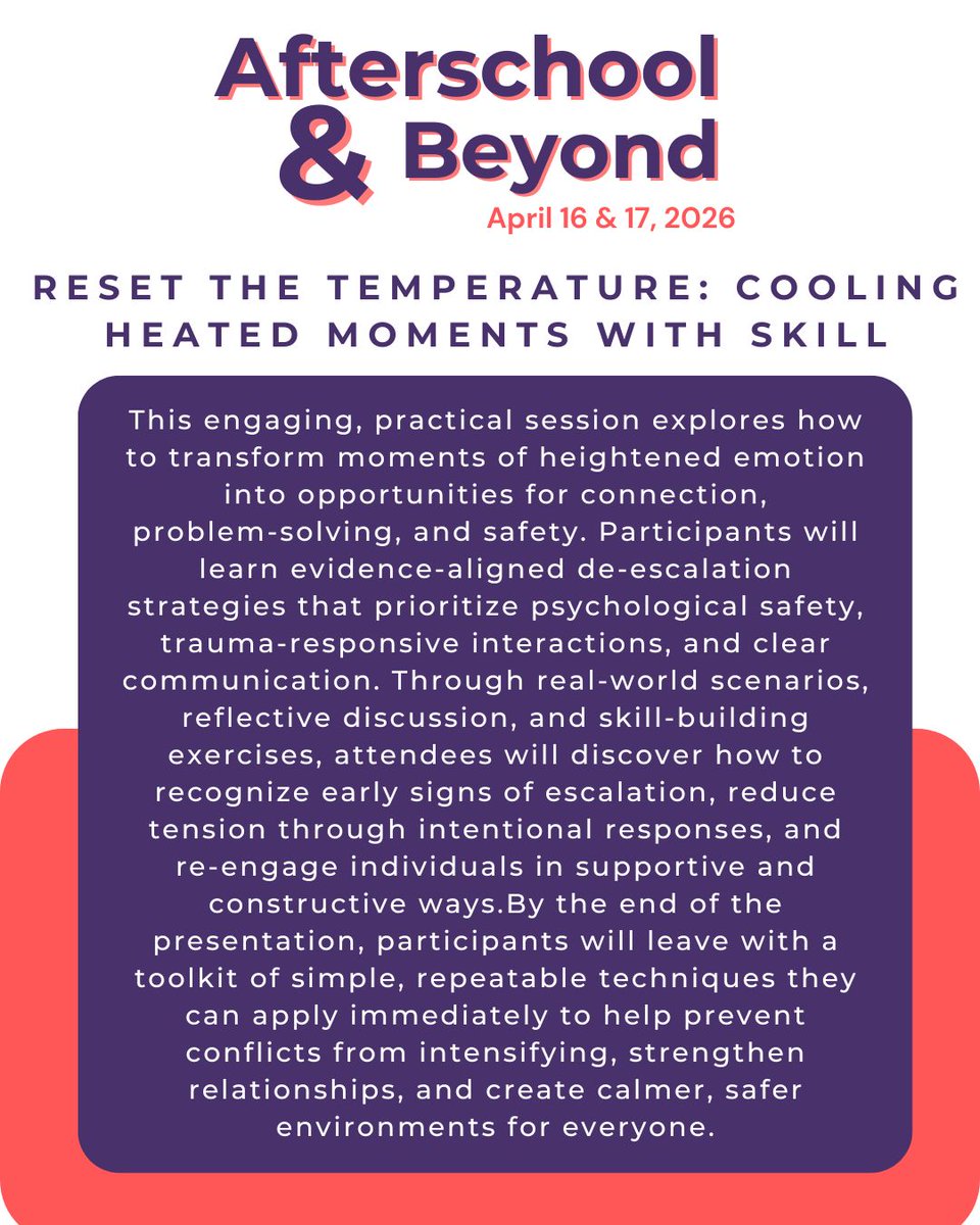 MTAfterschool's tweet photo. We are getting excited for this year's Afterschool &amp; Beyond, coming up in just two weeks! 🤩 

Scroll through to check out the amazing sessions we have lined up 👀 

Want to join us? Register at https://t.co/yYxOe0pbl1 https://t.co/Dvr5GXgx9D
