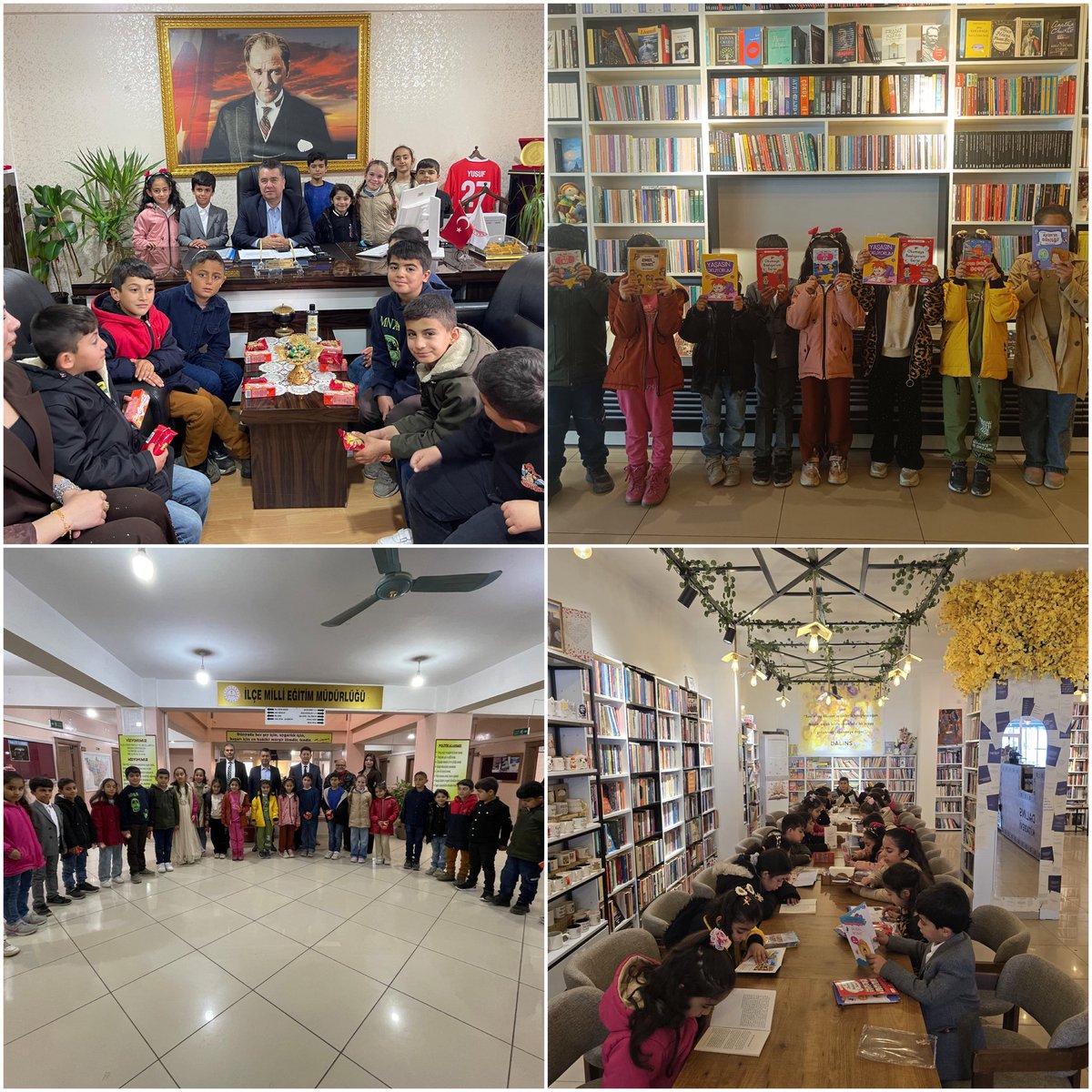 nusaybin_mem's tweet photo. 📍 Kütüphaneler Haftası | Kuyular İlkokulu

Kaymakamımız Sayın Evren ÇAKIR'ın destekleri ile Kütüphaneler Haftası kapsamında Kuyular İlkokulu öğrencilerimiz, önce İlçe Milli Eğitim Müdürlüğümüzü ziyaret etti. İlçe Milli Eğitim Müdürümüz Sayın AVLANMAZ, sevgili öğrencilerimizi makamında kabul ederek hayatın her alanında kitap okumanın öneminden bahsetti.

Ziyaretin ardından öğrencilerimiz kitap okuma saati etkinliğine katıldı. Bu etkinlikte öğrencilerimiz, sıcak ve sevimli bir ortamda kitaplarla iç içe olup beğendikleri kitapları seçerek keyifle okuma fırsatı buldular.

Bu anlamlı etkinliğe destek veren ve bu gibi etkinliklerin sürekliliğini sağlayan Kaymakamımız Sayın Evren ÇAKIR'a ve emek veren öğretmenlerimize teşekkür ediyoruz. 💐📚

@tcmeb
@Yusuf__Tekin
@Mardin_Valiligi 
@mardinilmem
 @ali_eyyupkoca
@Nsy_Kaymakamlik 
@haciavlanmaz