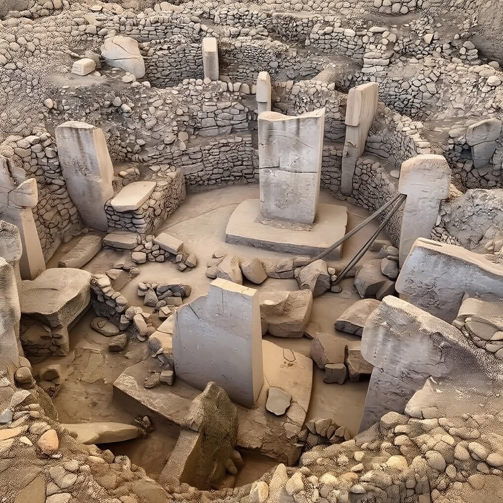 UnearthedHQ's tweet photo. Göbekli Tepe stands as a monumental testament to the depths of our past, challenging established historical narratives. With its origins dating back 12,000 years, it unveils an era of enigmatic prehistoric ingenuity. This site, predating any recognized civilization, urges us to reconsider the very foundations of human history.